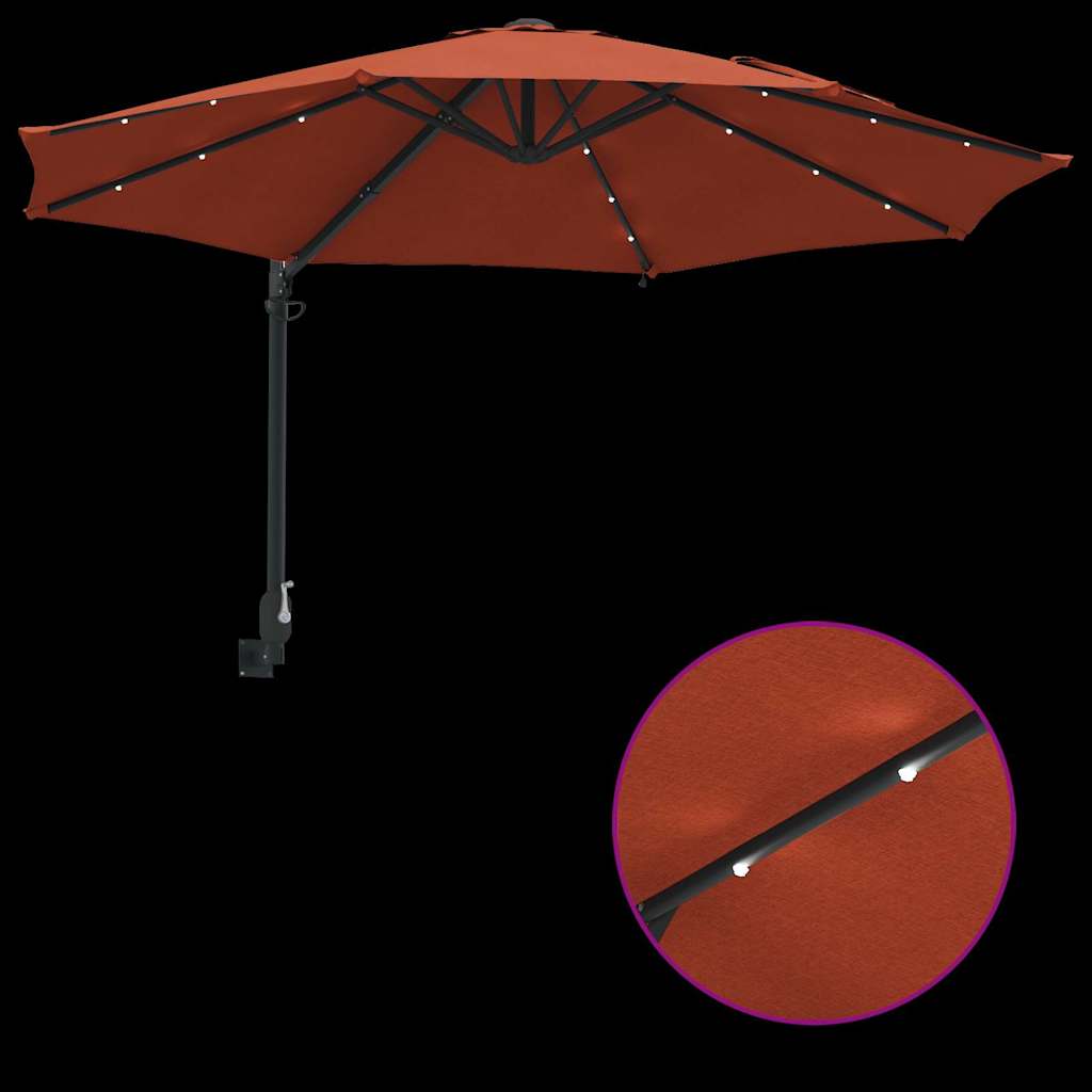 Garden Parasol Manual Terracotta 248 x 248 x 148 cm