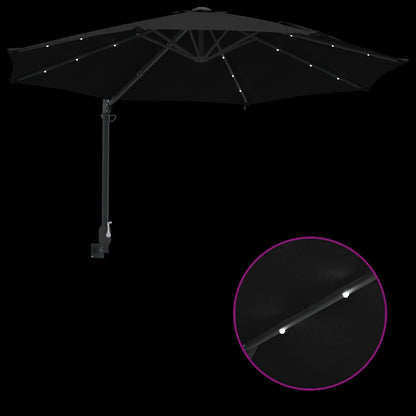 Garden Parasol Black 248 x 248 x 148 cm Polyester and Steel