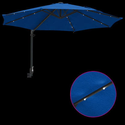 Garden Parasol Azurblau 248 x 248 x 148 cm Polyester and Steel