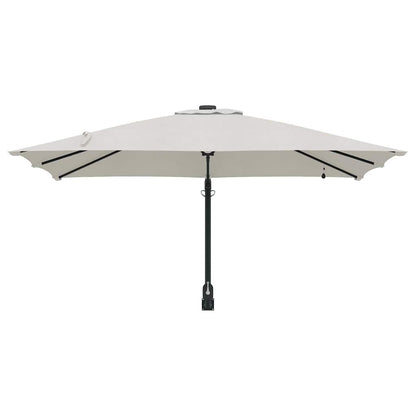 Garden Parasol Sand 248.5 x 247.5 x 160 cm Polyester and Steel