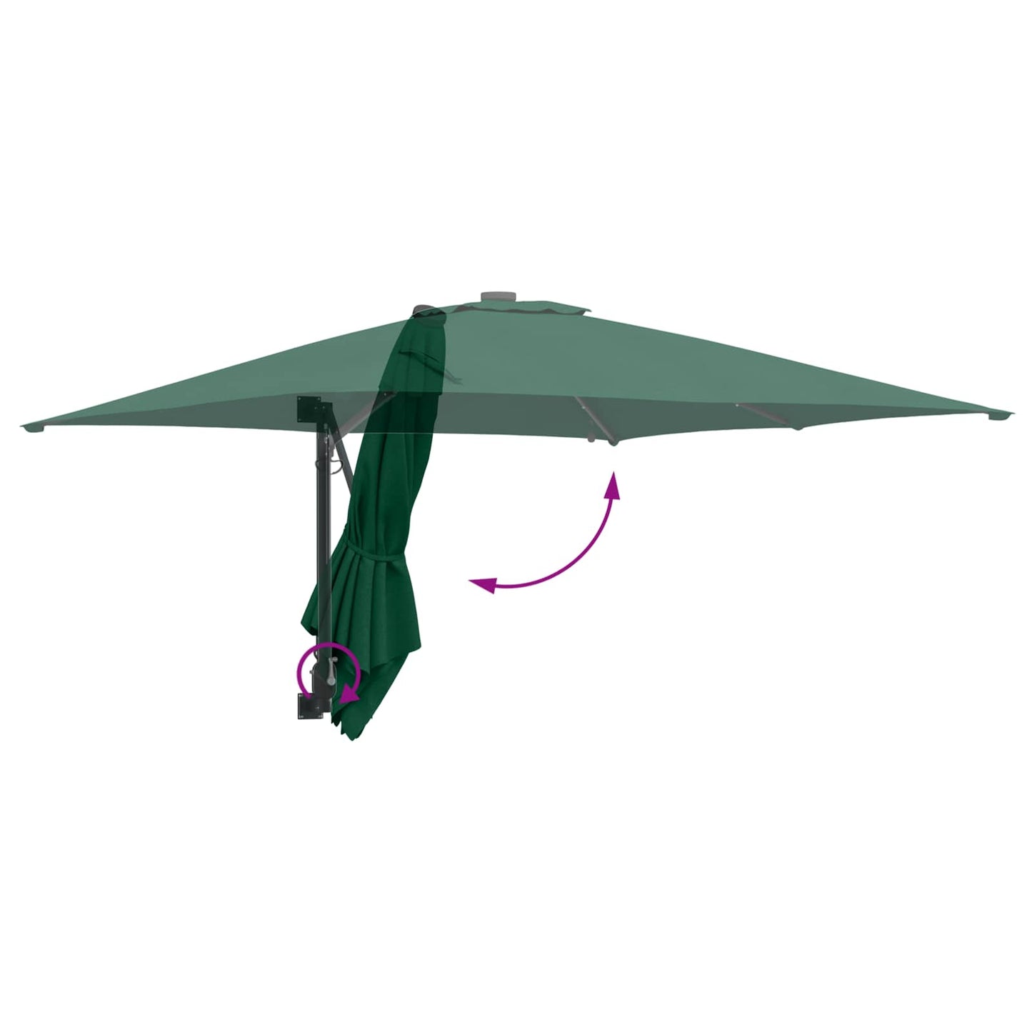 Garden Parasol Green 248.5 x 247.5 x 160 cm Polyester and Steel