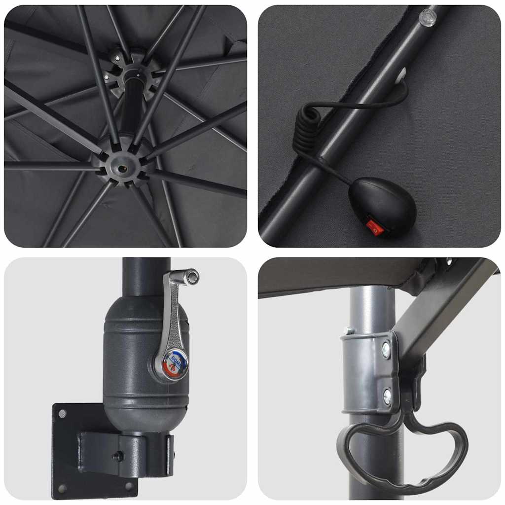 Garden Parasol Anthracite 248.5 x 247.5 x 160 cm