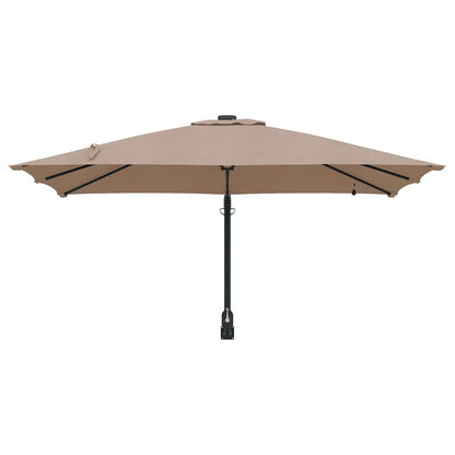 Garden Parasol Taupe 248.5 x 247.5 x 160 cm Polyester and Steel