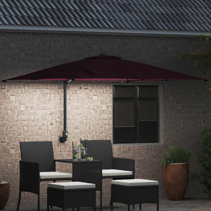 Garden Parasol Bordeaux Red 248.5 x 247.5 x 160 cm