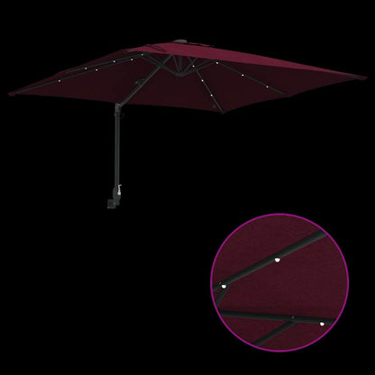 Garden Parasol Bordeaux Red 248.5 x 247.5 x 160 cm