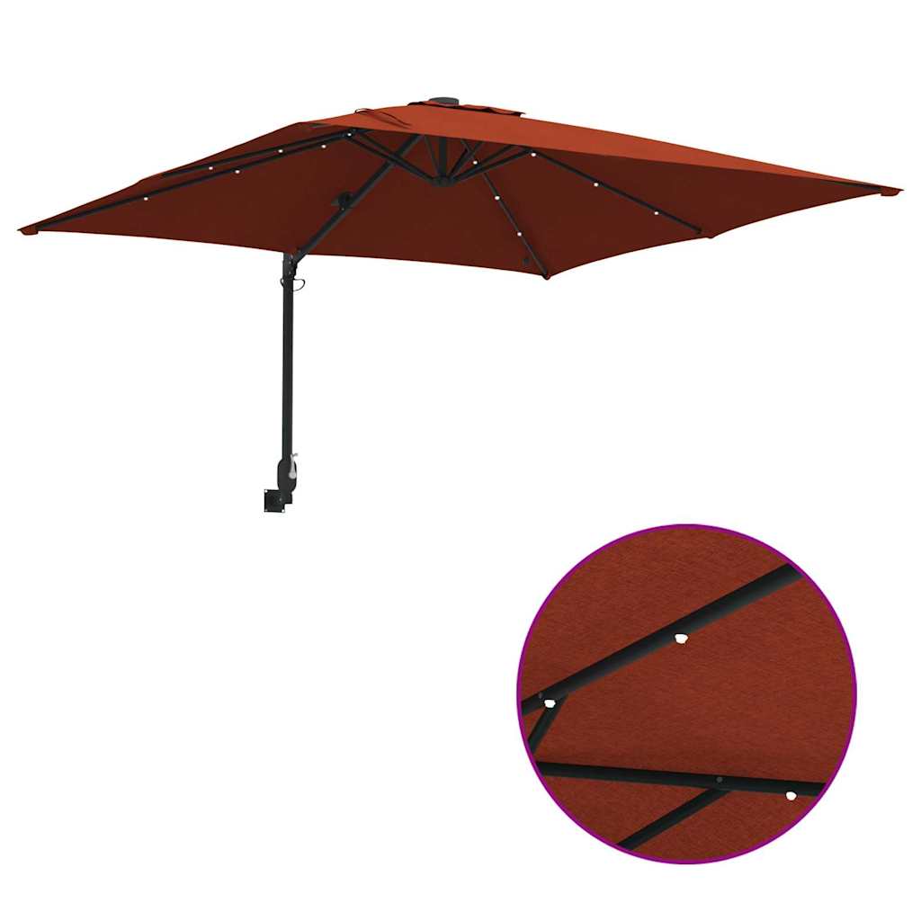 Garden Parasol Terracotta 248.5 x 247.5 x 160 cm