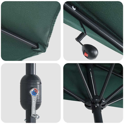 Garden Parasol Green 294 x 150 x 223 cm Polyester and Steel