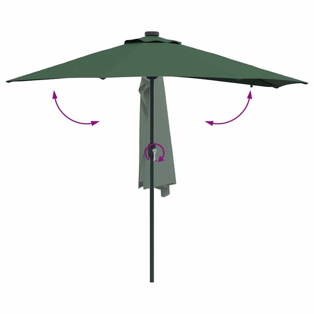 Garden Parasol Green 294 x 150 x 223 cm Polyester and Steel