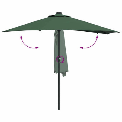 Garden Parasol Green 294 x 150 x 223 cm Polyester and Steel