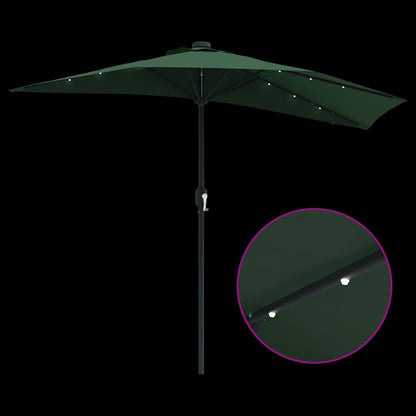 Garden Parasol Green 294 x 150 x 223 cm Polyester and Steel