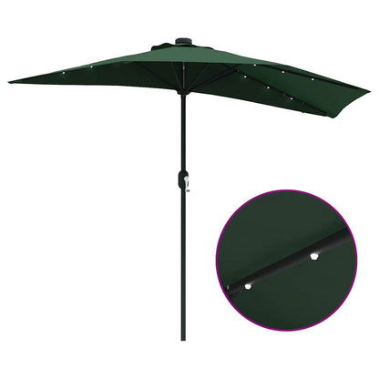 Garden Parasol Green 294 x 150 x 223 cm Polyester and Steel
