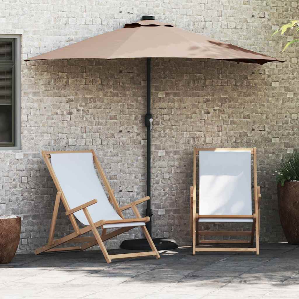 Garden Parasol Taupe 294 x 150 x 223 cm Polyester and Steel