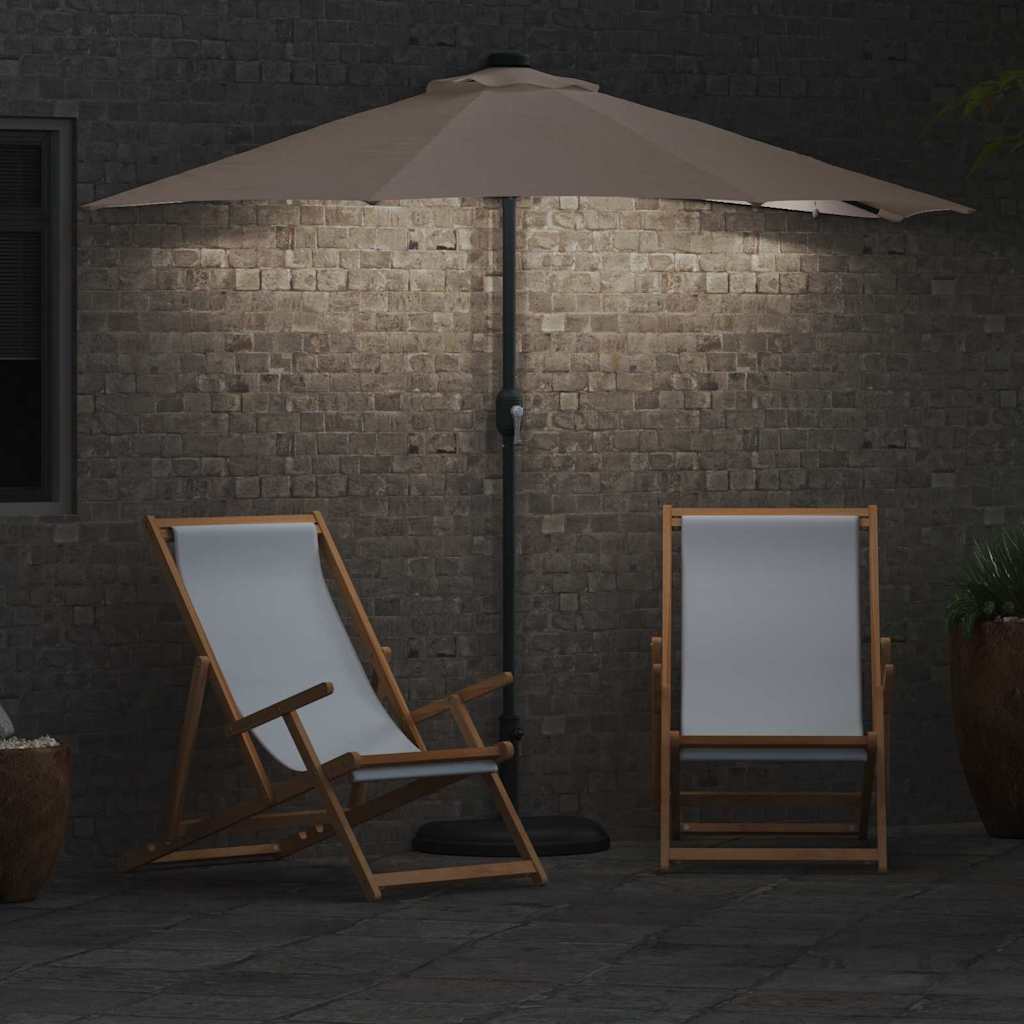 Garden Parasol Taupe 294 x 150 x 223 cm Polyester and Steel