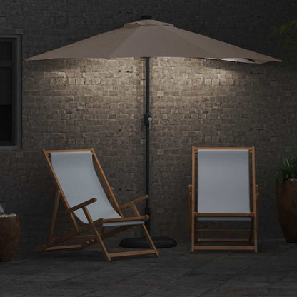 Garden Parasol Taupe 294 x 150 x 223 cm Polyester and Steel