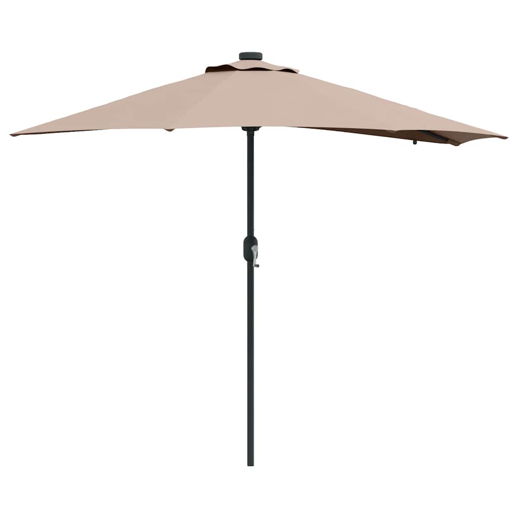 Garden Parasol Taupe 294 x 150 x 223 cm Polyester and Steel