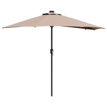 Garden Parasol Taupe 294 x 150 x 223 cm Polyester and Steel
