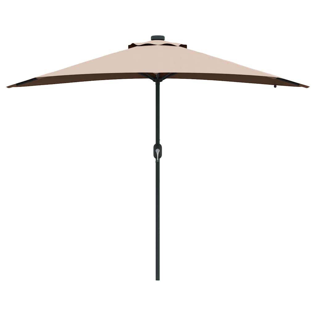 Garden Parasol Taupe 294 x 150 x 223 cm Polyester and Steel