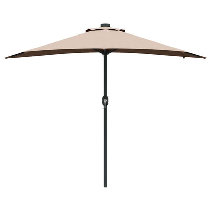 Garden Parasol Taupe 294 x 150 x 223 cm Polyester and Steel