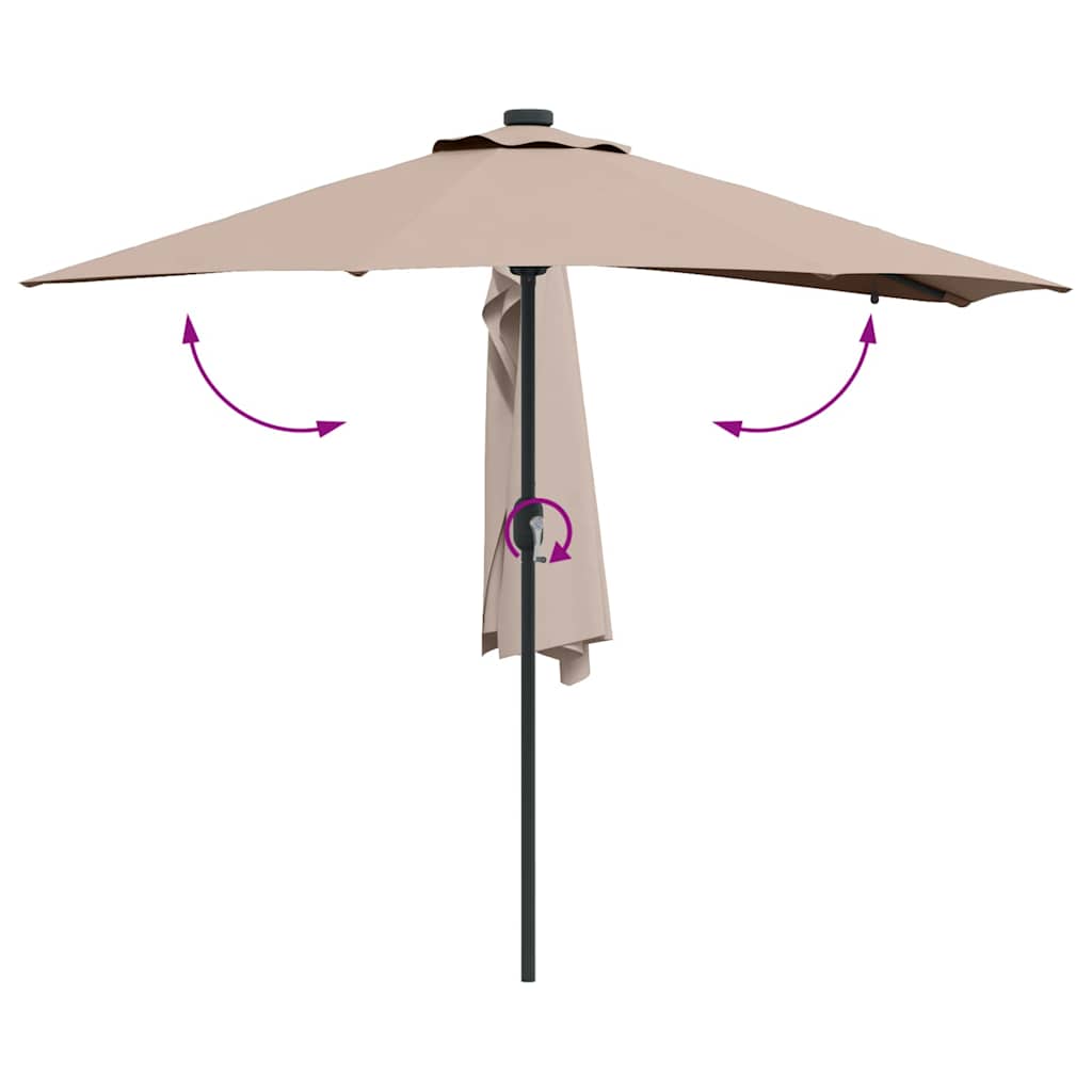 Garden Parasol Taupe 294 x 150 x 223 cm Polyester and Steel