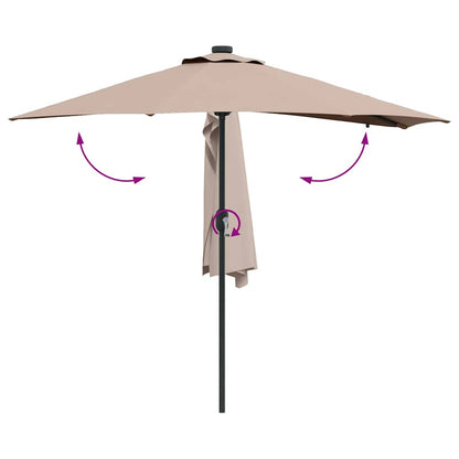 Garden Parasol Taupe 294 x 150 x 223 cm Polyester and Steel