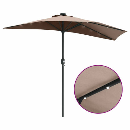 Garden Parasol Taupe 294 x 150 x 223 cm Polyester and Steel