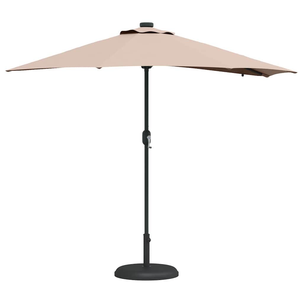 Garden Parasol Taupe 294 x 150 x 223 cm Polyester and Steel