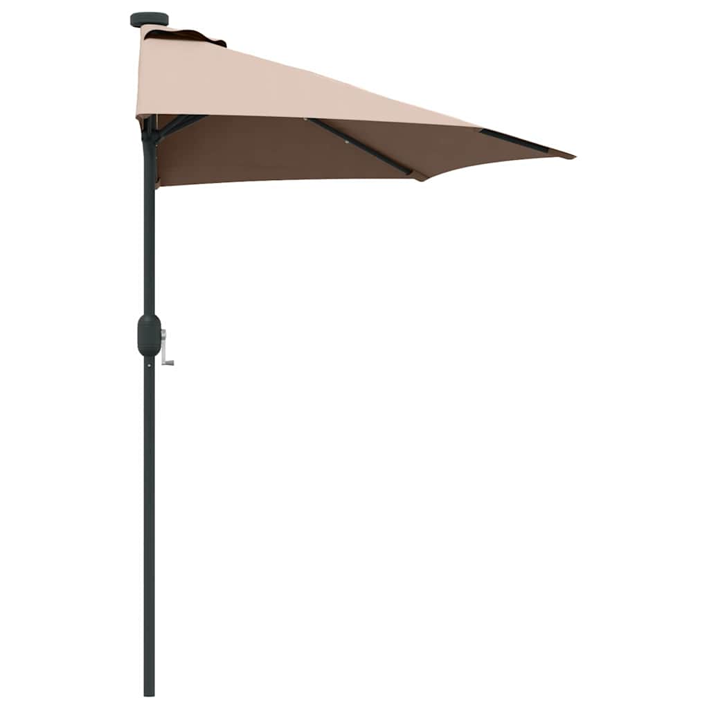 Garden Parasol Taupe 294 x 150 x 223 cm Polyester and Steel