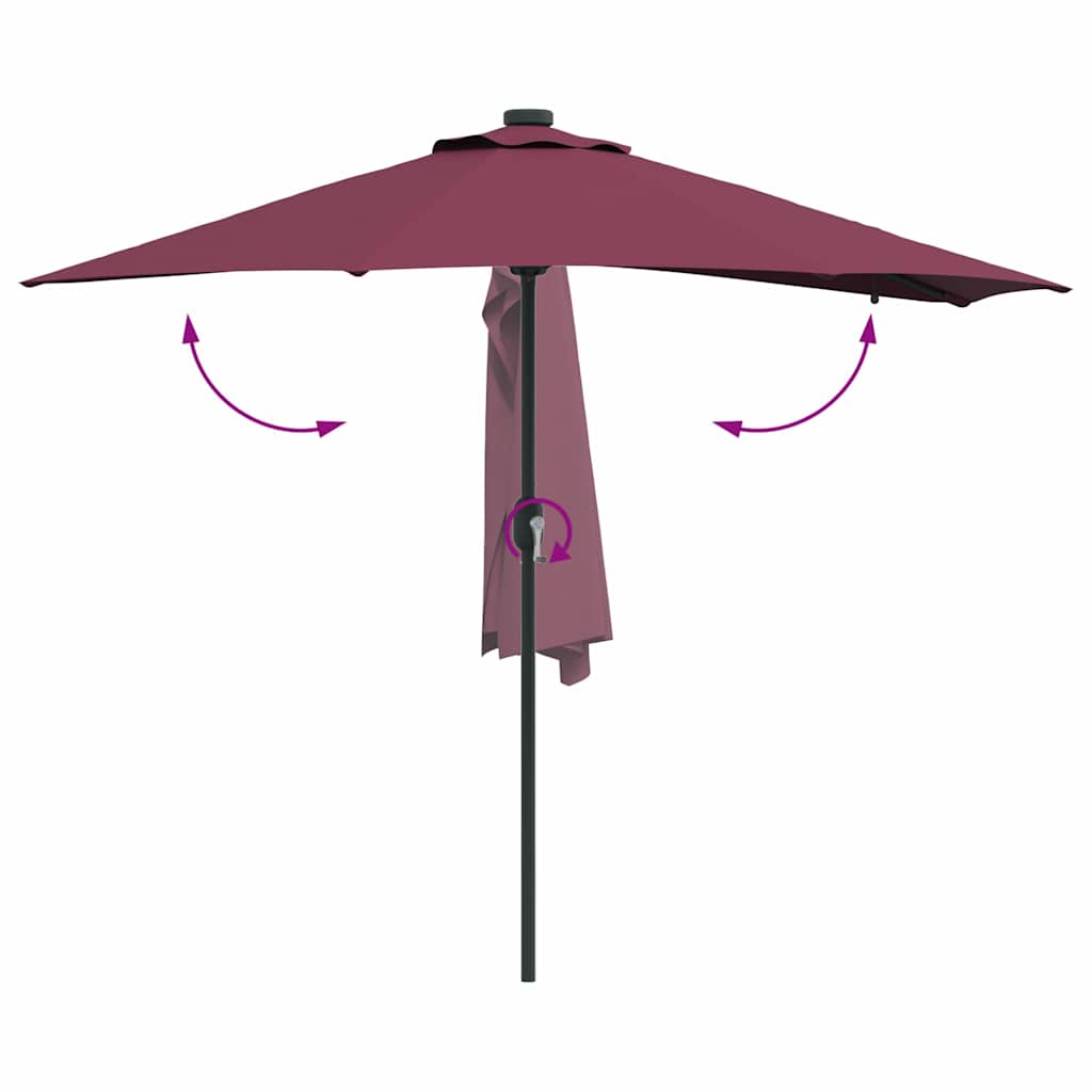 Garden Parasol Bordeaux Red 294 x 150 x 223 cm