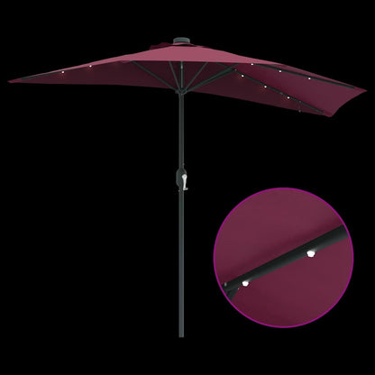 Garden Parasol Bordeaux Red 294 x 150 x 223 cm