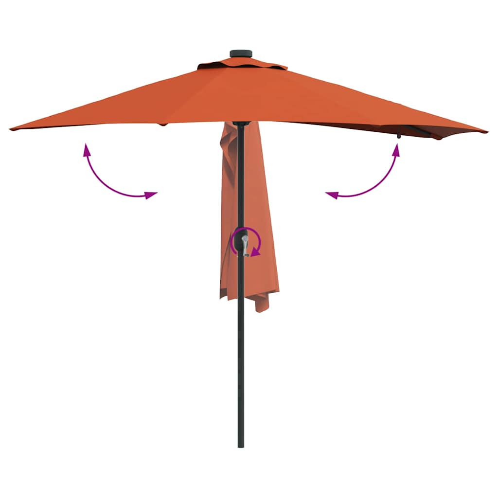 Garden Parasol Terracotta 294 x 150 x 223 cm