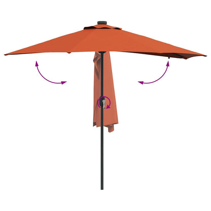 Garden Parasol Terracotta 294 x 150 x 223 cm