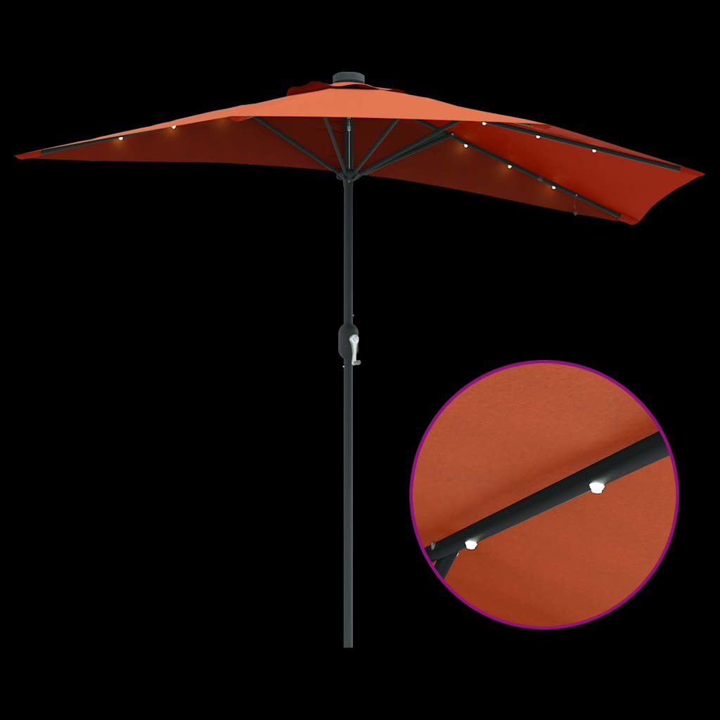 Garden Parasol Terracotta 294 x 150 x 223 cm