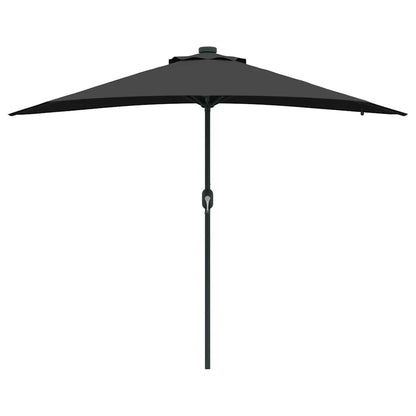 Garden Parasol Black 294 x 150 x 223 cm Polyester and Steel