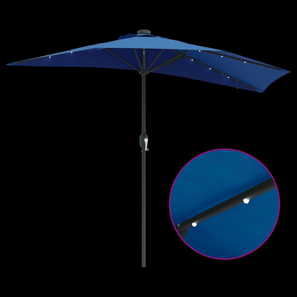 Garden Parasol Azurblau 294 x 150 x 223 cm Polyester and Steel