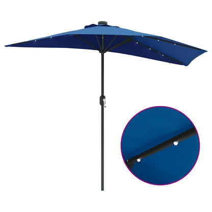 Garden Parasol Azurblau 294 x 150 x 223 cm Polyester and Steel