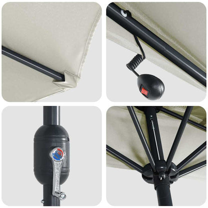 Garden Parasol Sand 294 x 150 x 224 cm Polyester and Steel