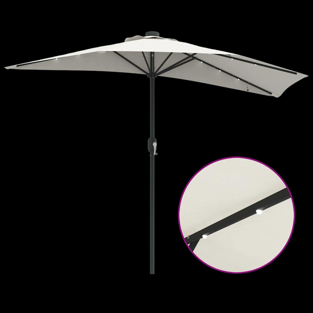 Garden Parasol Sand 294 x 150 x 224 cm Polyester and Steel