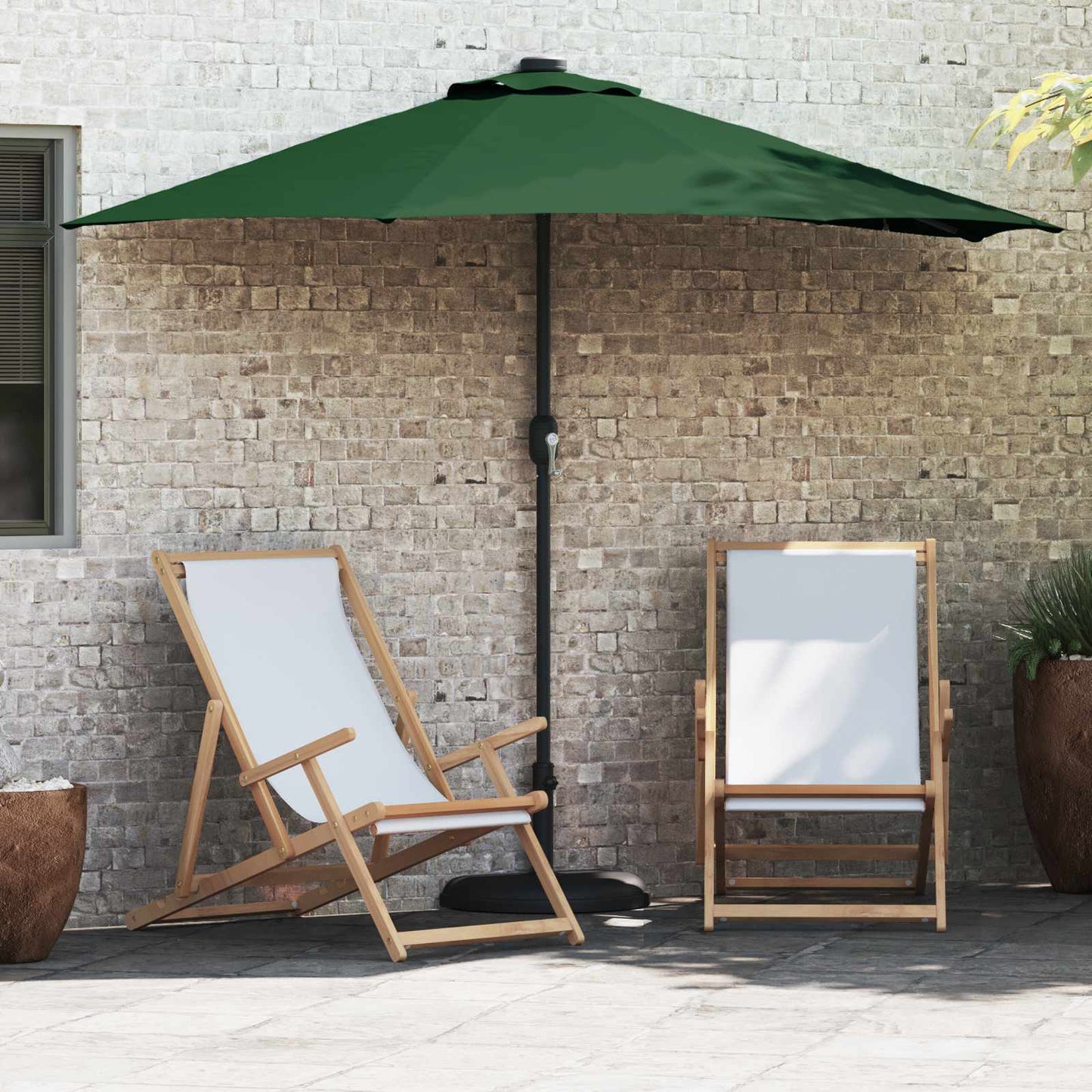 Garden Parasol Green 294 x 150 x 224 cm Polyester and Steel
