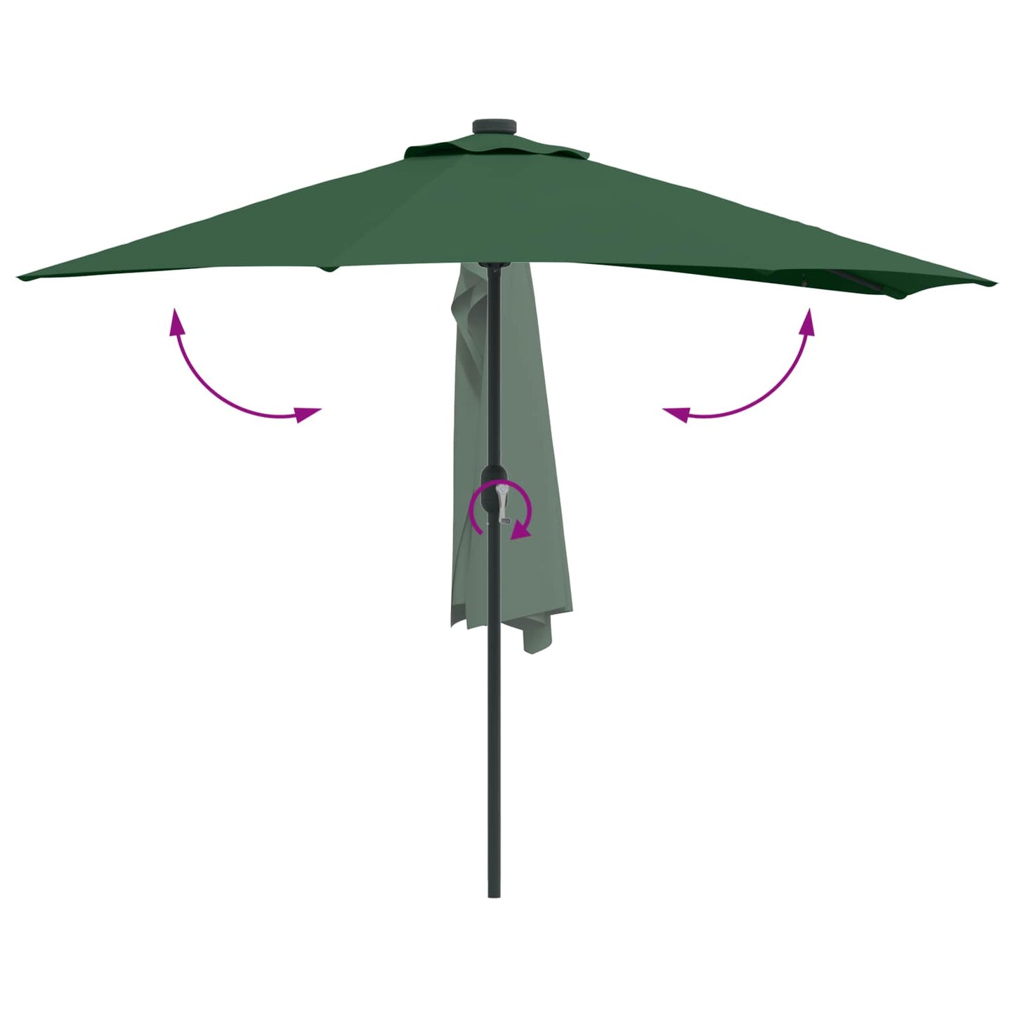 Garden Parasol Green 294 x 150 x 224 cm Polyester and Steel