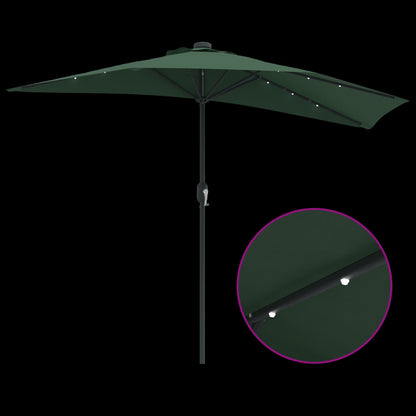 Garden Parasol Green 294 x 150 x 224 cm Polyester and Steel
