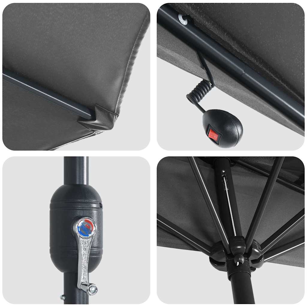 Garden Parasol Anthracite 294 x 150 x 224 cm