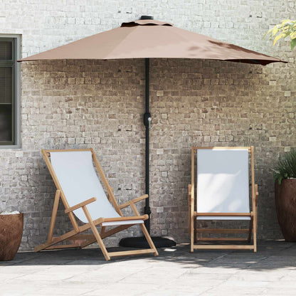 Garden Parasol Taupe 294 x 150 x 224 cm Polyester and Steel