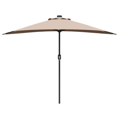 Garden Parasol Taupe 294 x 150 x 224 cm Polyester and Steel