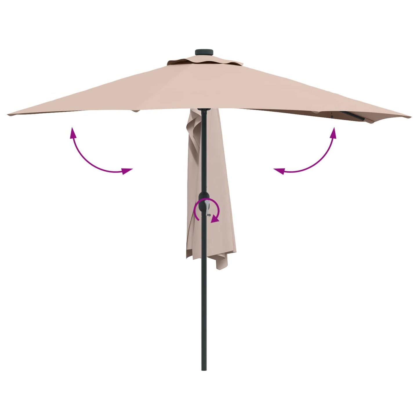 Garden Parasol Taupe 294 x 150 x 224 cm Polyester and Steel