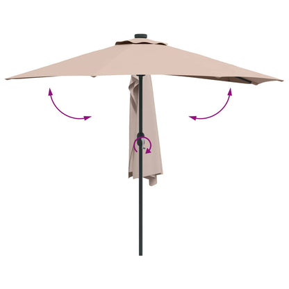 Garden Parasol Taupe 294 x 150 x 224 cm Polyester and Steel