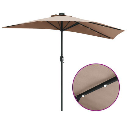 Garden Parasol Taupe 294 x 150 x 224 cm Polyester and Steel