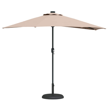 Garden Parasol Taupe 294 x 150 x 224 cm Polyester and Steel