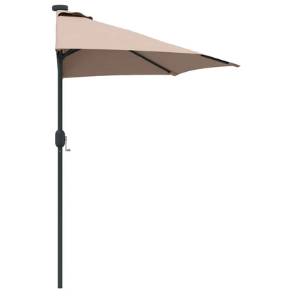 Garden Parasol Taupe 294 x 150 x 224 cm Polyester and Steel