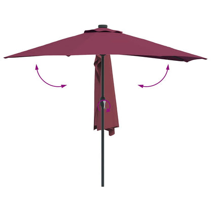 Garden Parasol Bordeaux Red 294 x 150 x 224 cm