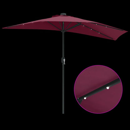 Garden Parasol Bordeaux Red 294 x 150 x 224 cm